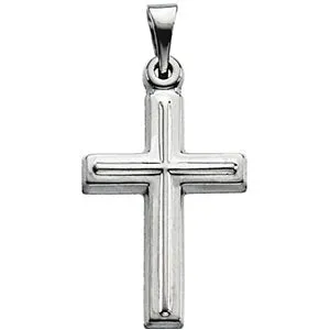 Platinum 17x12mm Cross Pendant