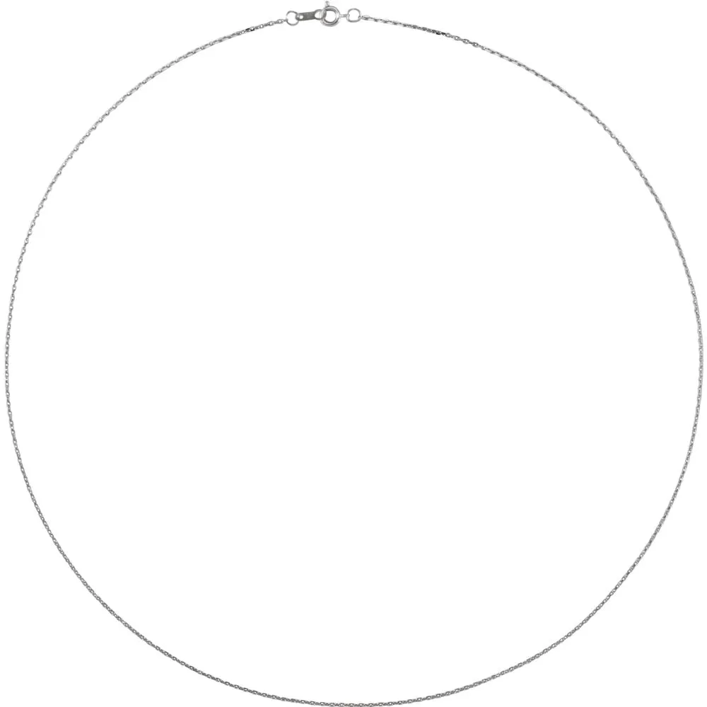 Platinum 1mm Diamond Cut Cable 18" Chain