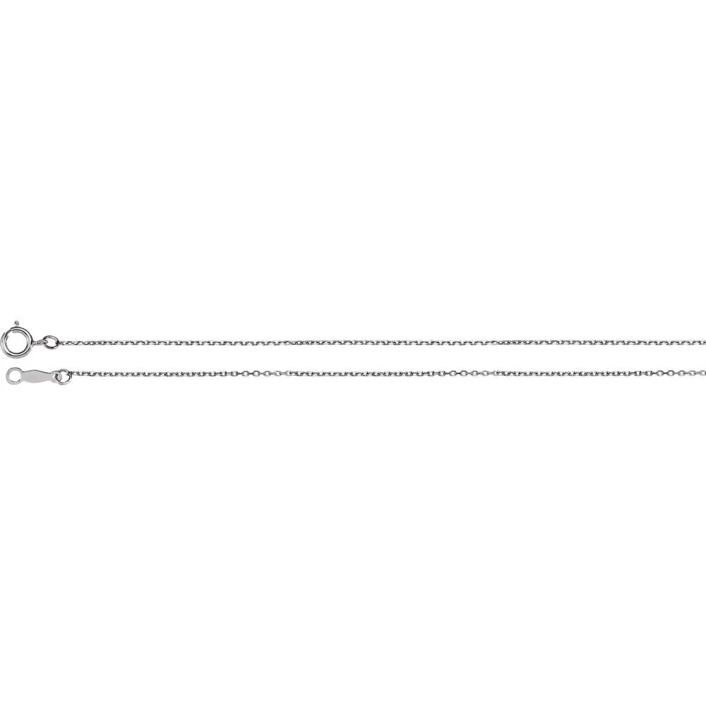 Platinum 1mm Diamond Cut Cable 18" Chain