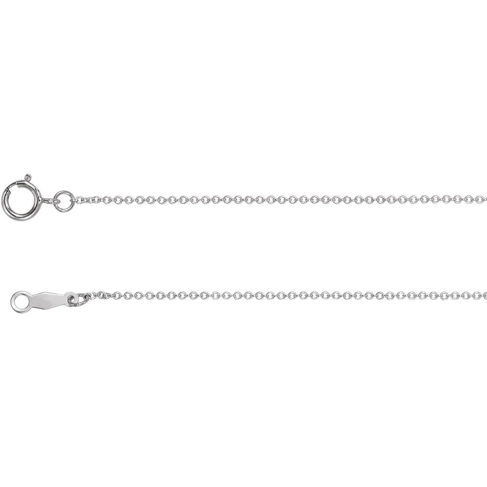 Platinum 1mm Solid Cable 16-18" Adjustable Chain