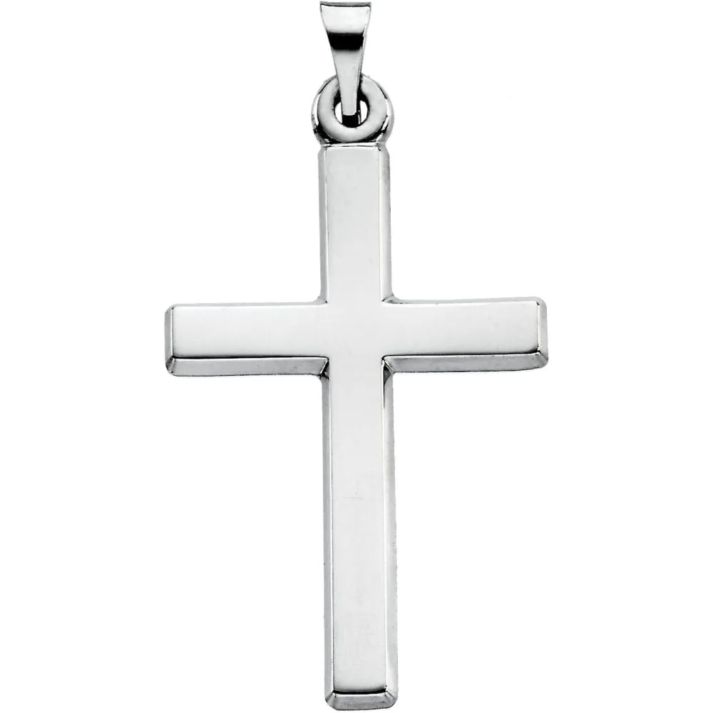Platinum 24.5x16.5mm Cross Pendant