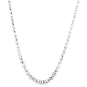 Platinum 3.05 Carat Round Brilliant Diamond Graduated Necklace