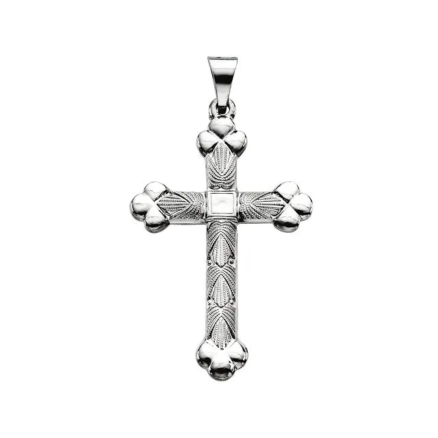 Platinum 32x22mm Cross Pendant