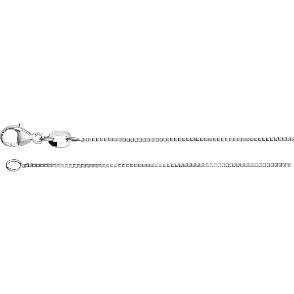Platinum .8mm Diamond Cut Box 20" Chain