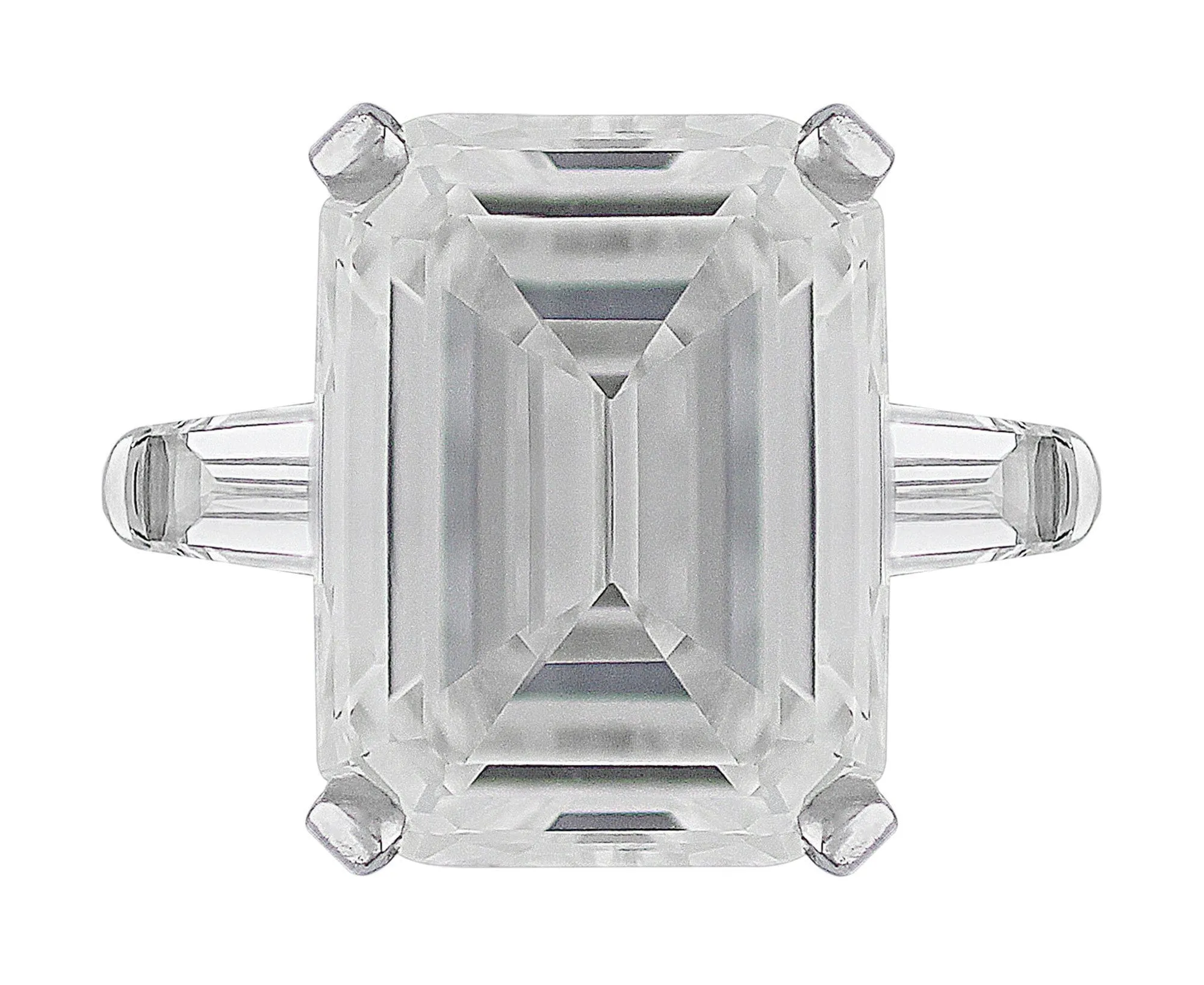 Platinum 9ct Emerald Cut Diamond Ring