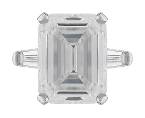 Platinum 9ct Emerald Cut Diamond Ring