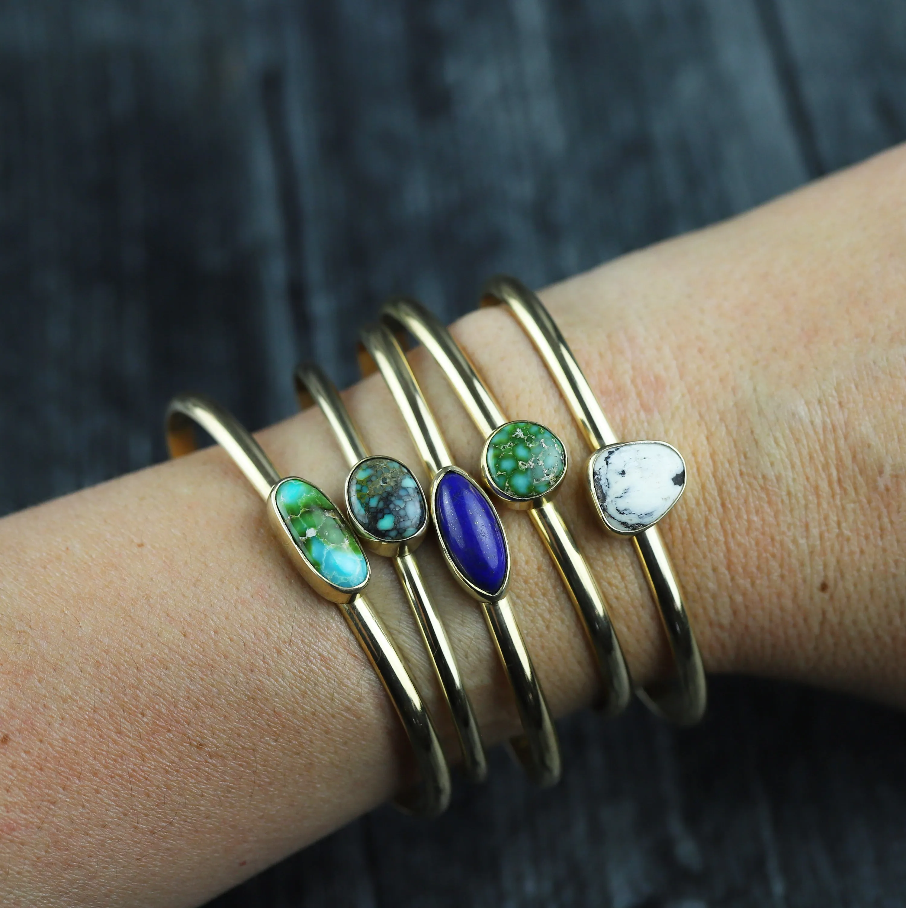 Poseidon Variscite Stacking Cuff No.47