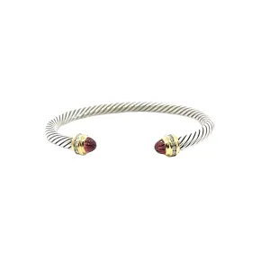 Pre-Owned David Yurman Pink Tourmaline Classic Cable Cuff