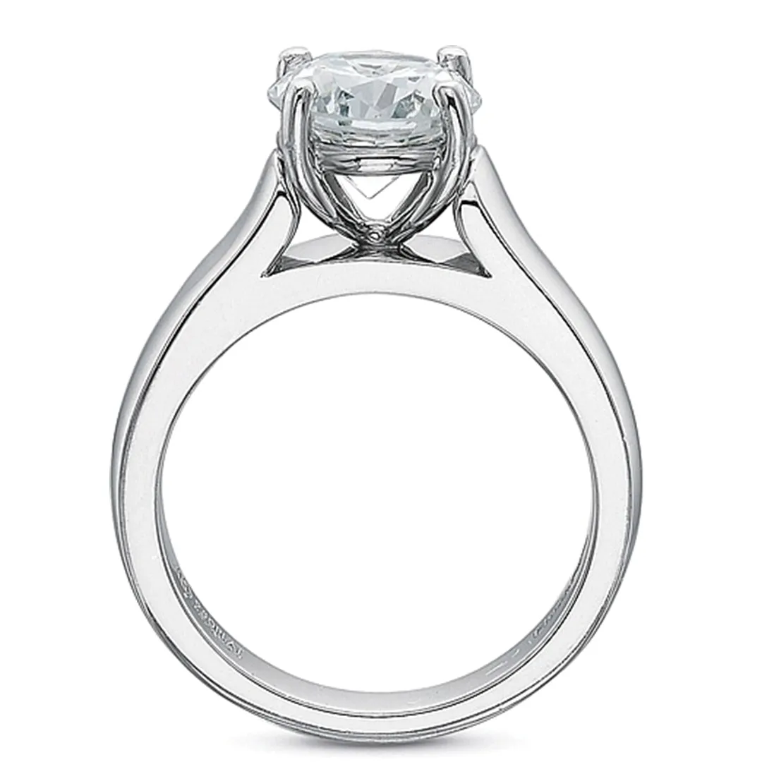 Precision Set Solitaire Wide Shank Diamond Engagement Ring