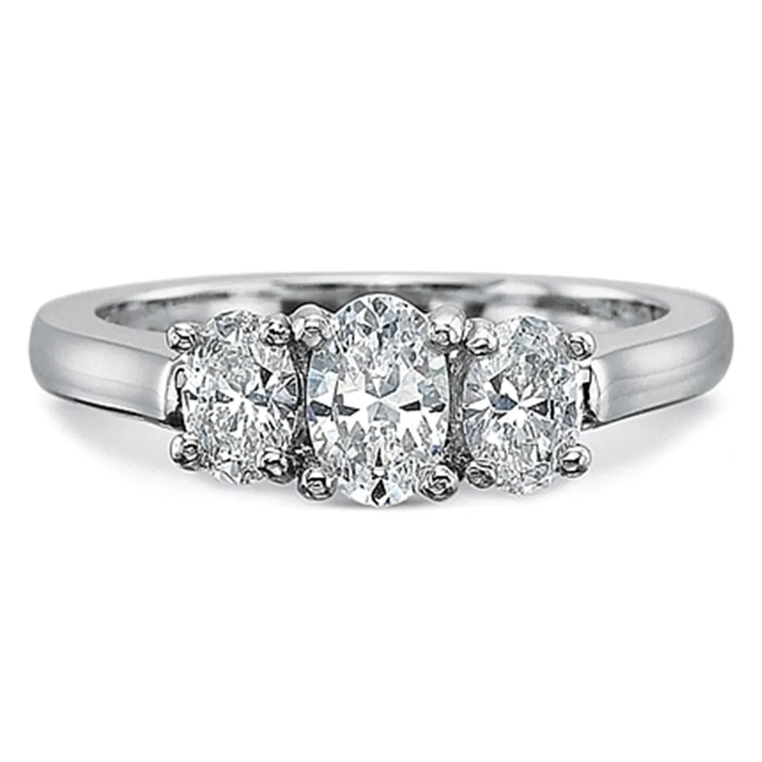 Precision Set Three Stone Flush Fit Diamond Engagement Ring