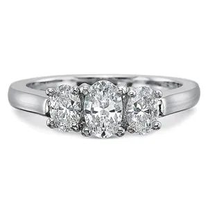 Precision Set Three Stone Flush Fit Diamond Engagement Ring