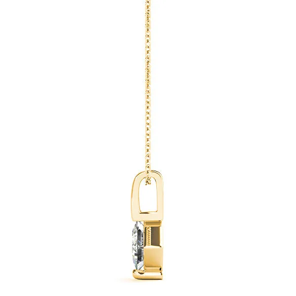 Princess Cut Diamond Solitaire Necklace Pendant