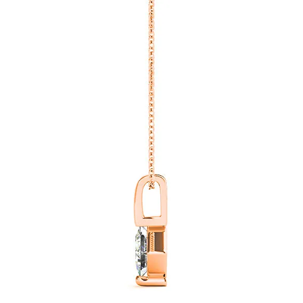 Princess Cut Diamond Solitaire Necklace Pendant