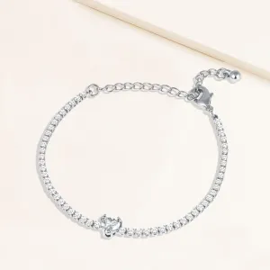 "Say you Love Me" 2.2CTW Heart & Round Cut Tennis Bracelet