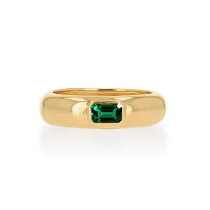 Rachel Reid Burnished Green Emerald Domed Ring