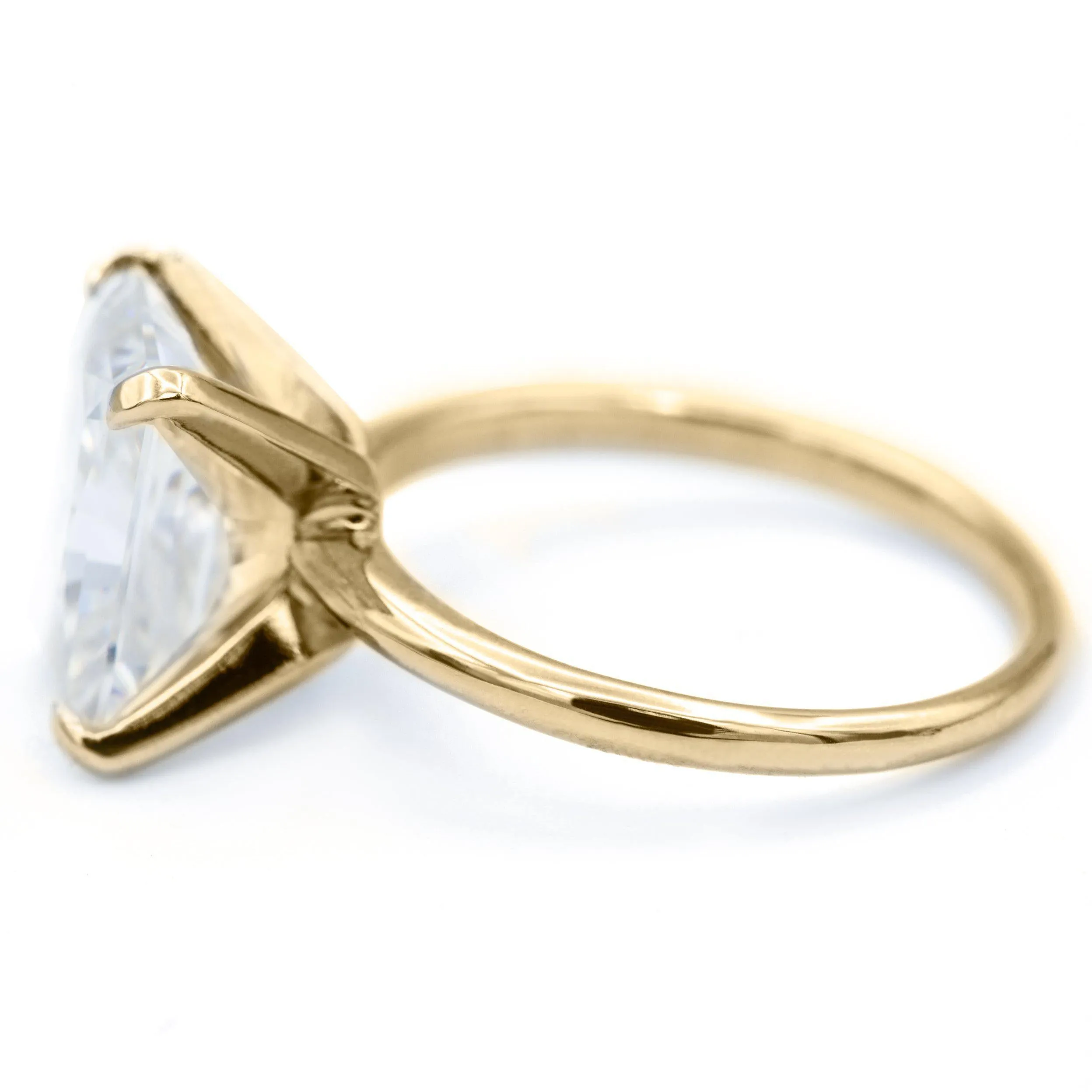 Radiant Moissanite 4 Prongs FANCY Solitaire Ring
