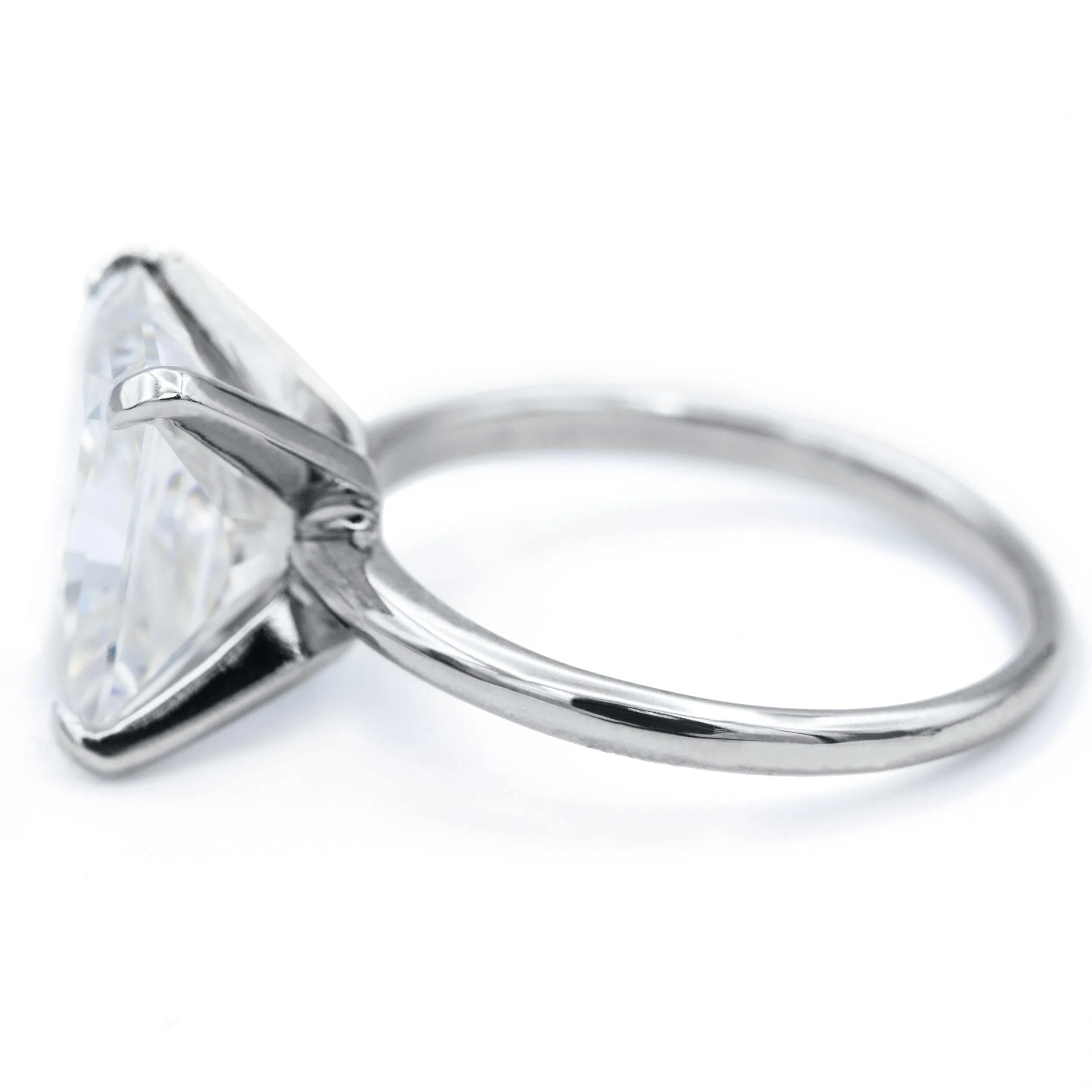 Radiant Moissanite 4 Prongs FANCY Solitaire Ring