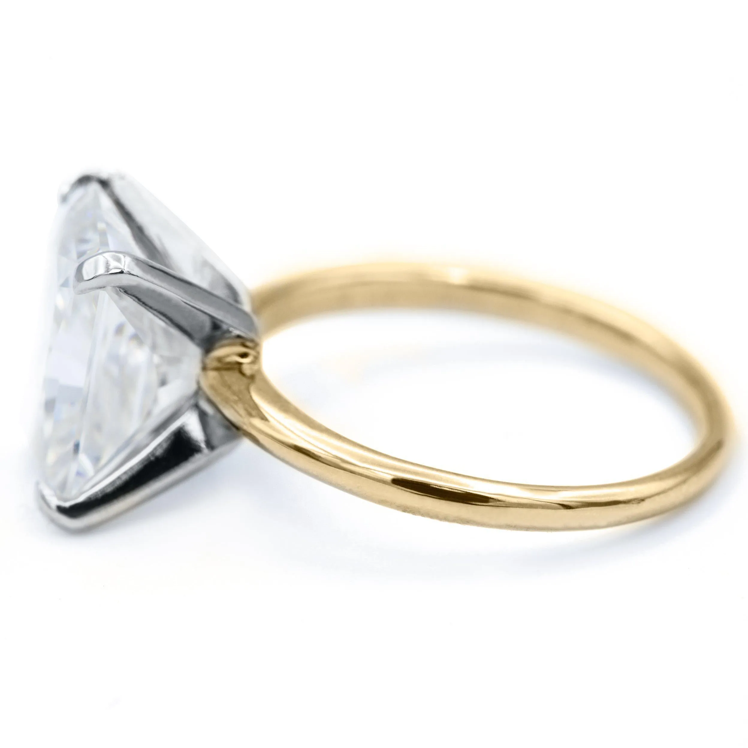 Radiant Moissanite 4 Prongs FANCY Solitaire Ring