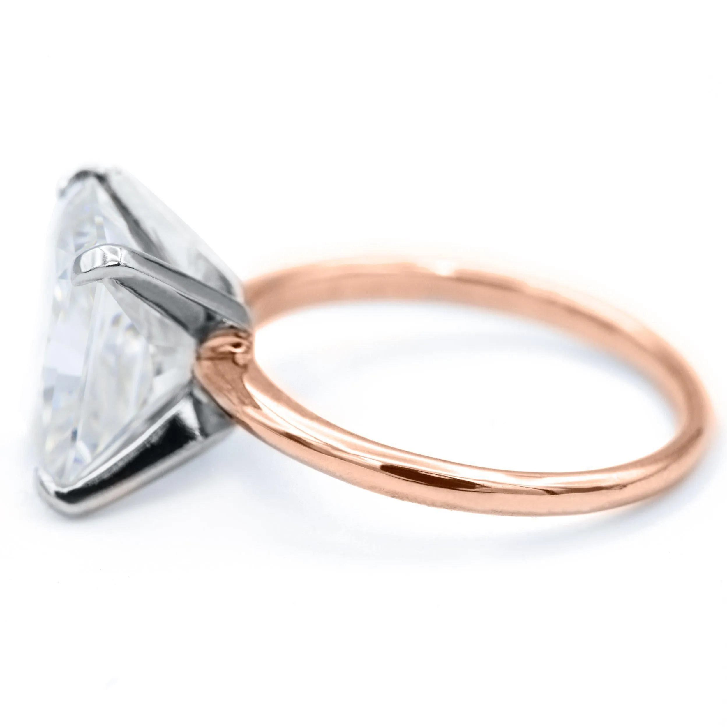 Radiant Moissanite 4 Prongs FANCY Solitaire Ring