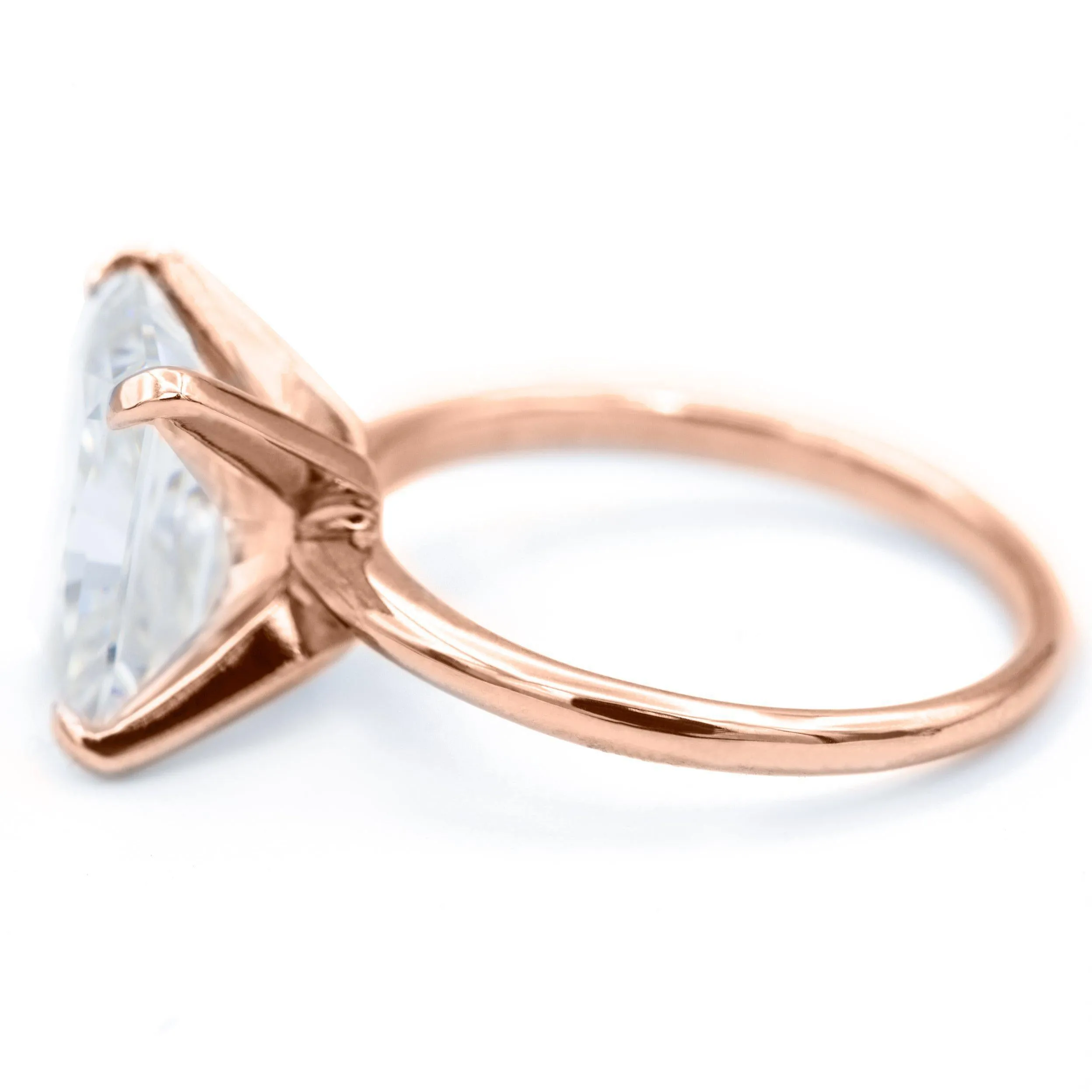 Radiant Moissanite 4 Prongs FANCY Solitaire Ring