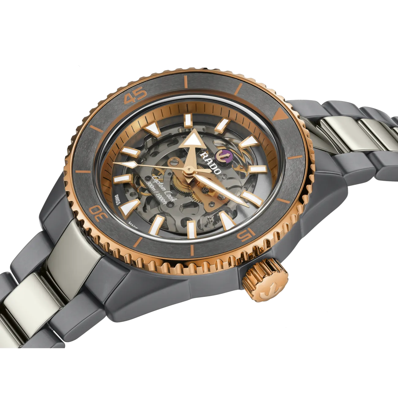 Rado Captain Cook High-Tech Black Ceramic Skeleton Grey