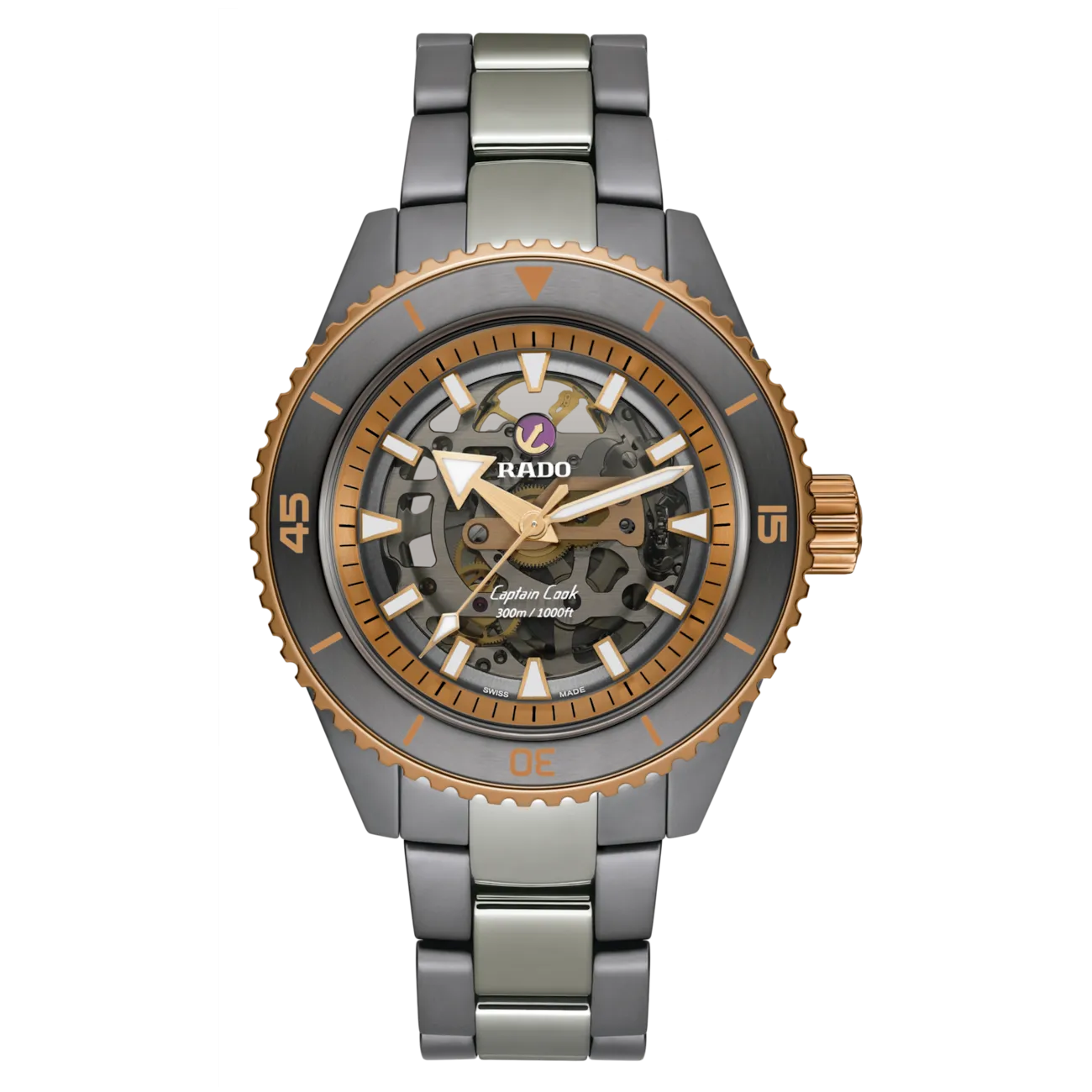 Rado Captain Cook High-Tech Black Ceramic Skeleton Grey