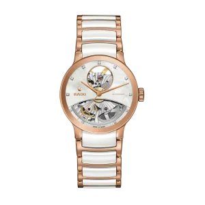 Rado Centrix Automatic Open Heart White Ceramic with RG PVD