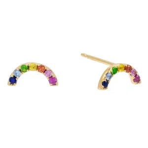 Rainbow Stud Earring 14K