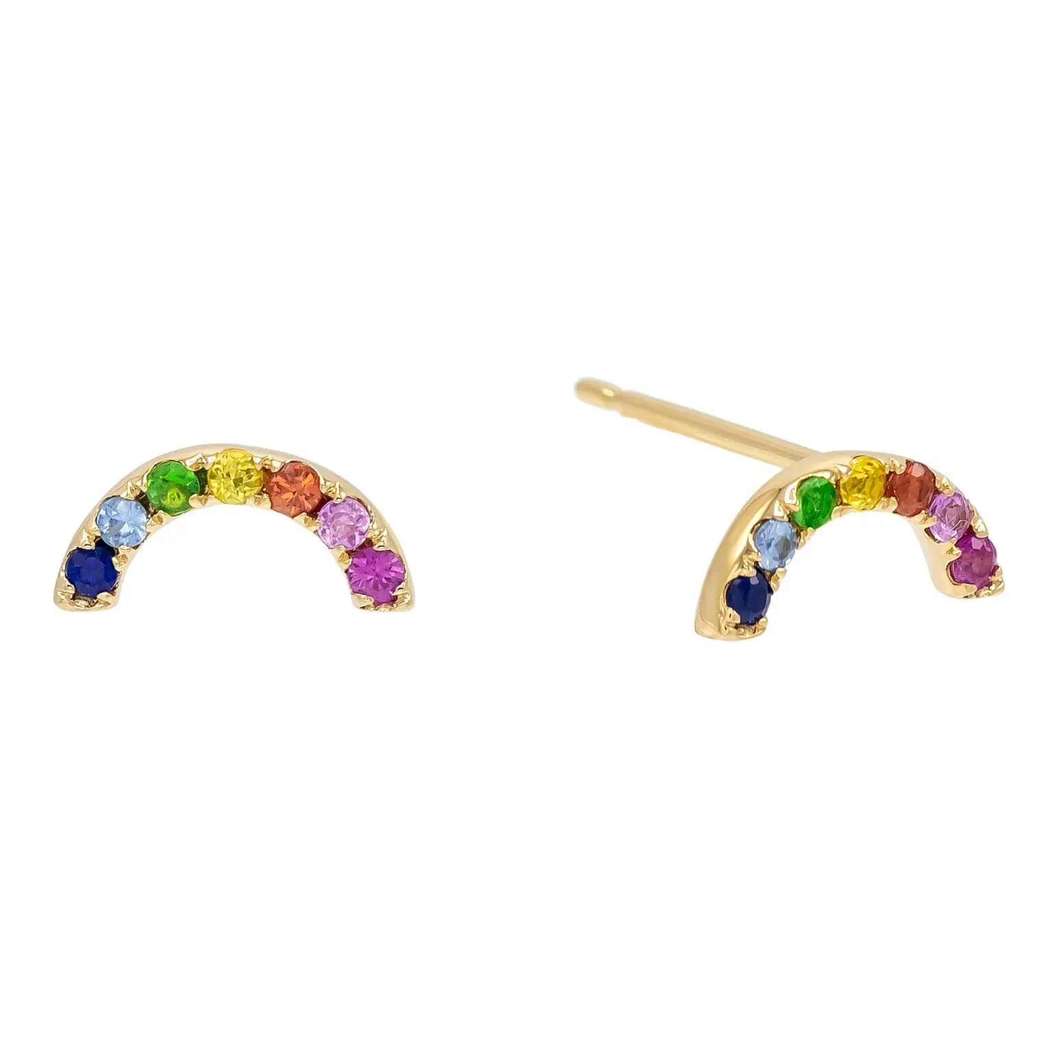 Rainbow Stud Earring 14K