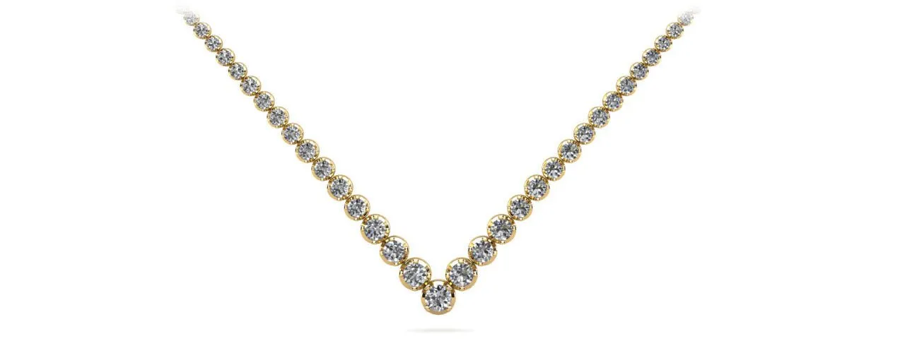 Ravishing V Neck With Graduated Diamonds with 7.00 ct.(finished)