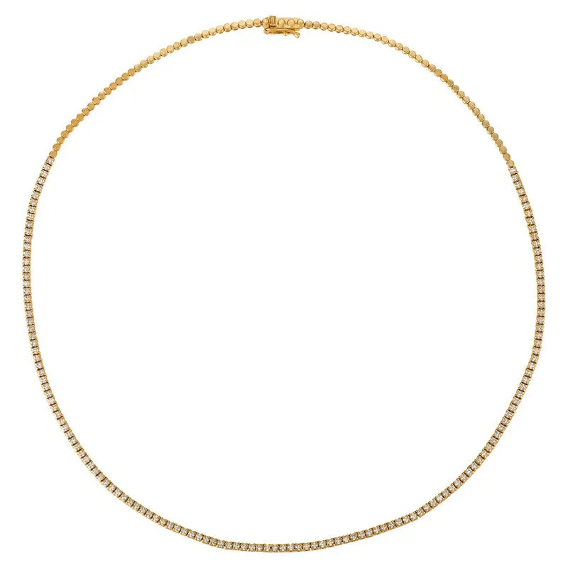 REAL DIAMOND TENNIS NECKLACE 14K GOLD (2 CTW)