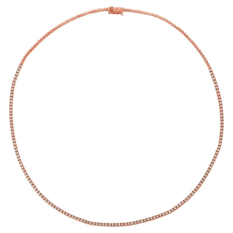 REAL DIAMOND TENNIS NECKLACE 14K GOLD (2 CTW)