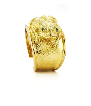 Repoussé Frog Cuff