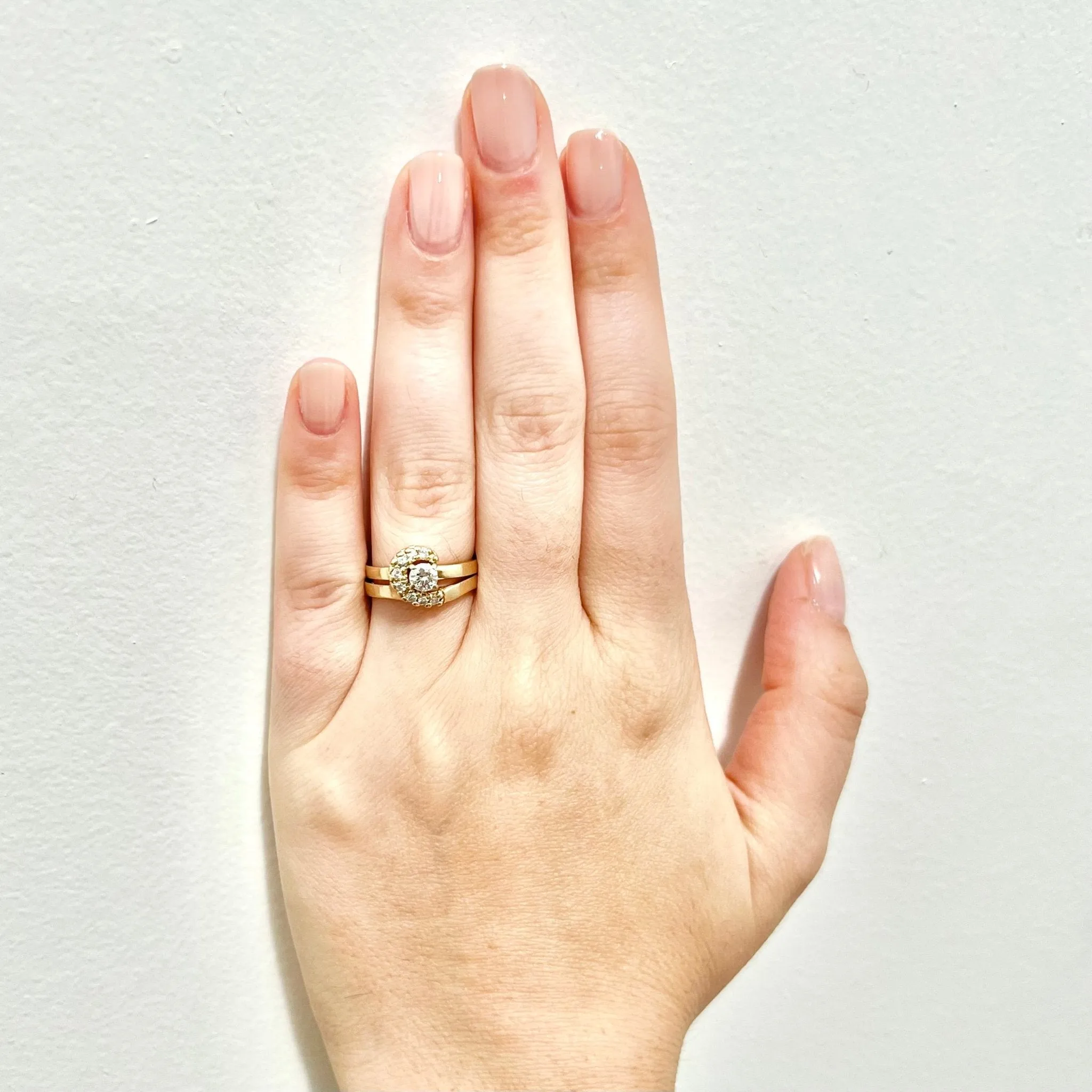 RESERVED - Vintage 14 Karat Yellow Gold Diamond Engagement Ring Set