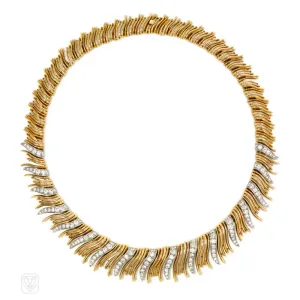 Retro gold and diamond fringe necklace, Boucheron