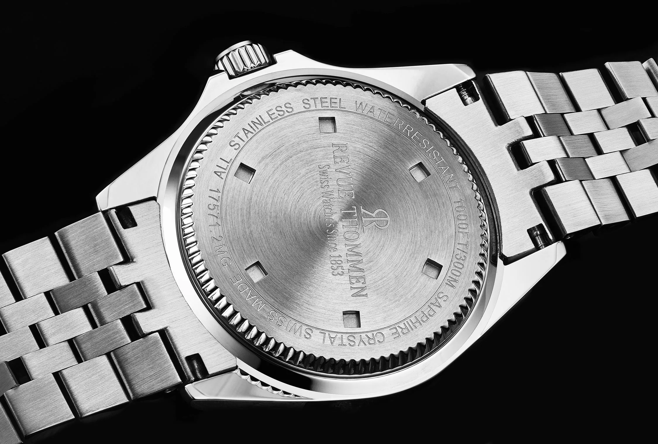 Revue Thommen Men's 'Diver' Black Dial Stainless Steel Bracelet Automatic Watch 17571.2237