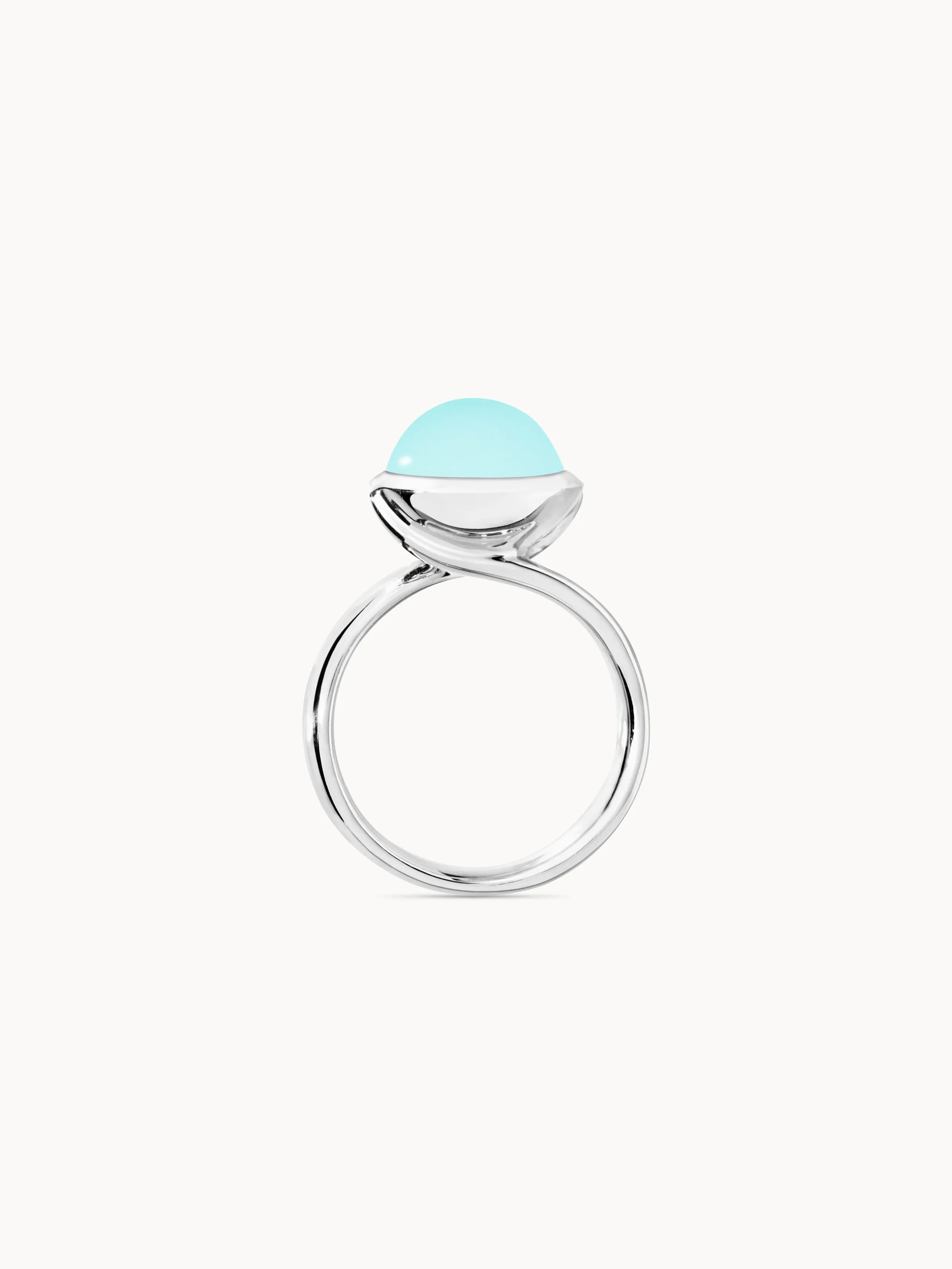 Ring BOUTON large Aqua Chalcedony aqua Chalcedony