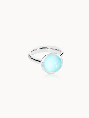 Ring BOUTON large Aqua Chalcedony aqua Chalcedony