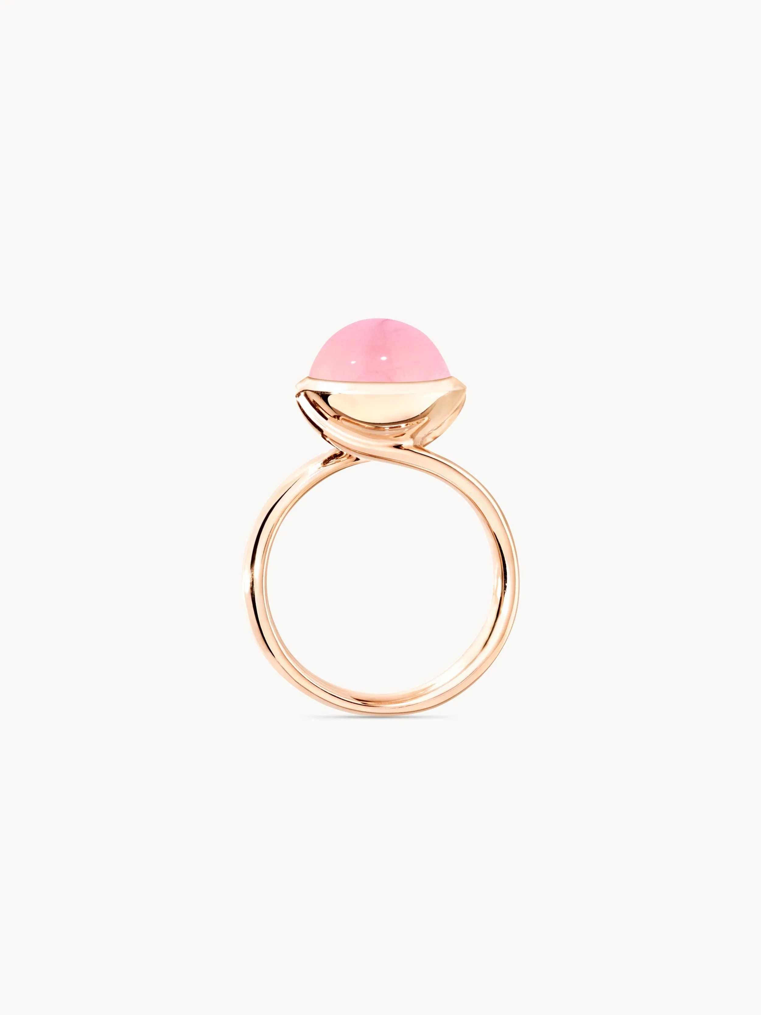 Ring BOUTON large Chalcedony pink pink Chalcedony