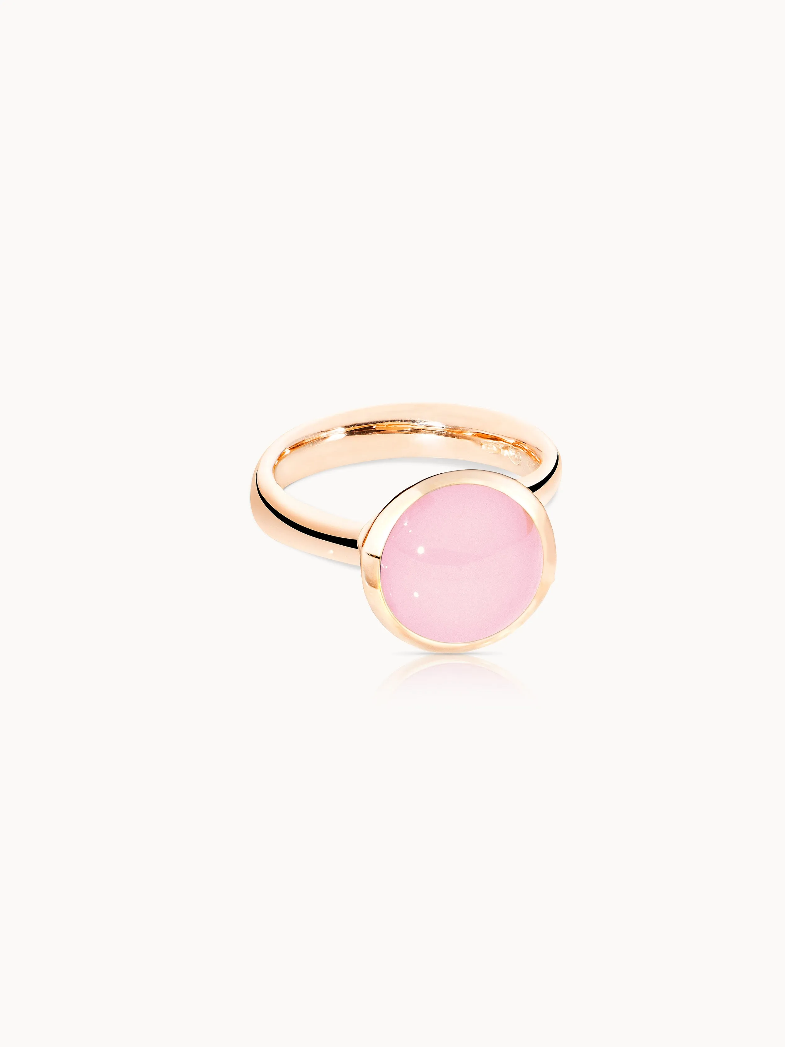 Ring BOUTON large Chalcedony pink pink Chalcedony