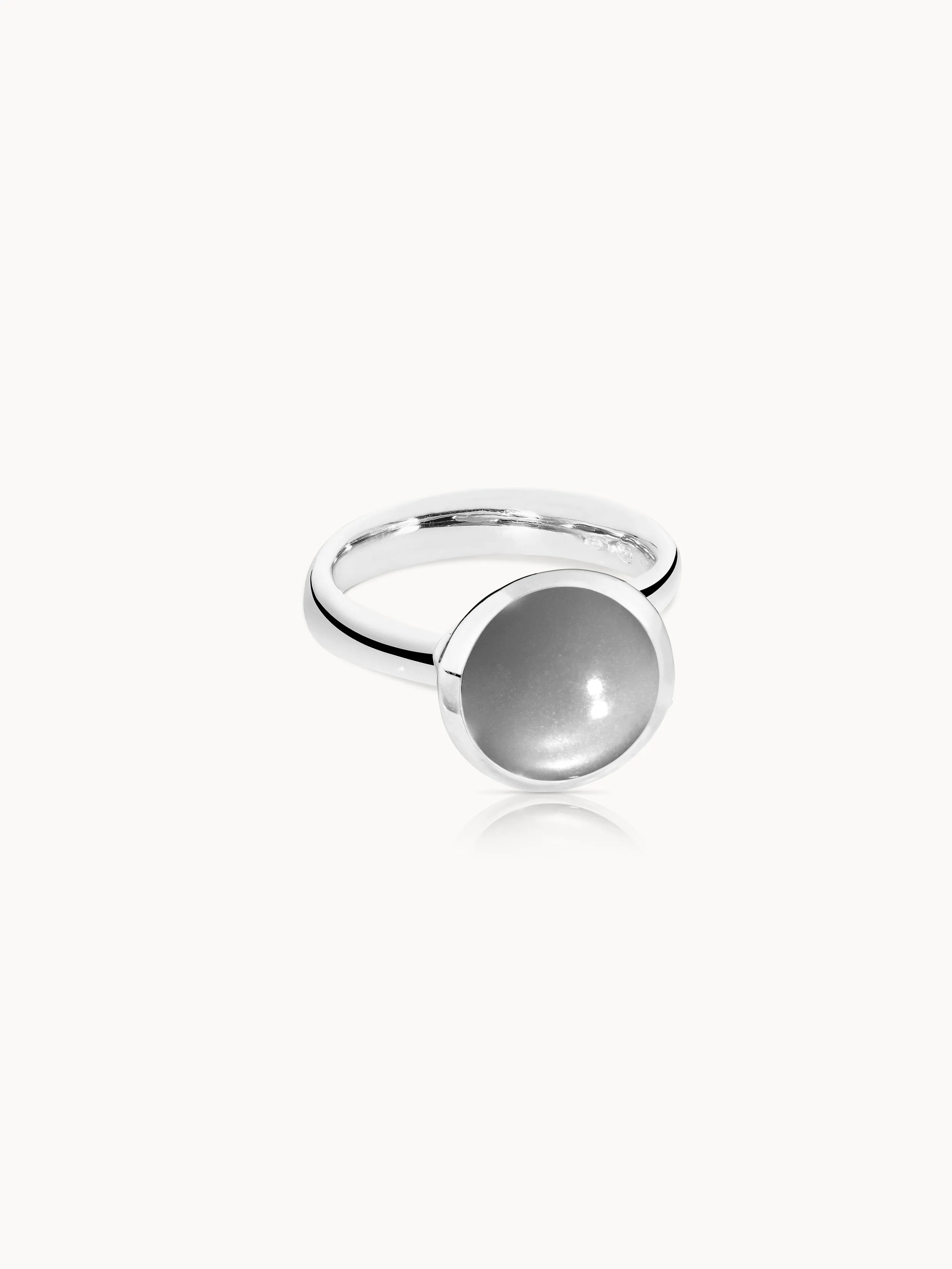 Ring BOUTON large Moonstone grey grey Moonstone