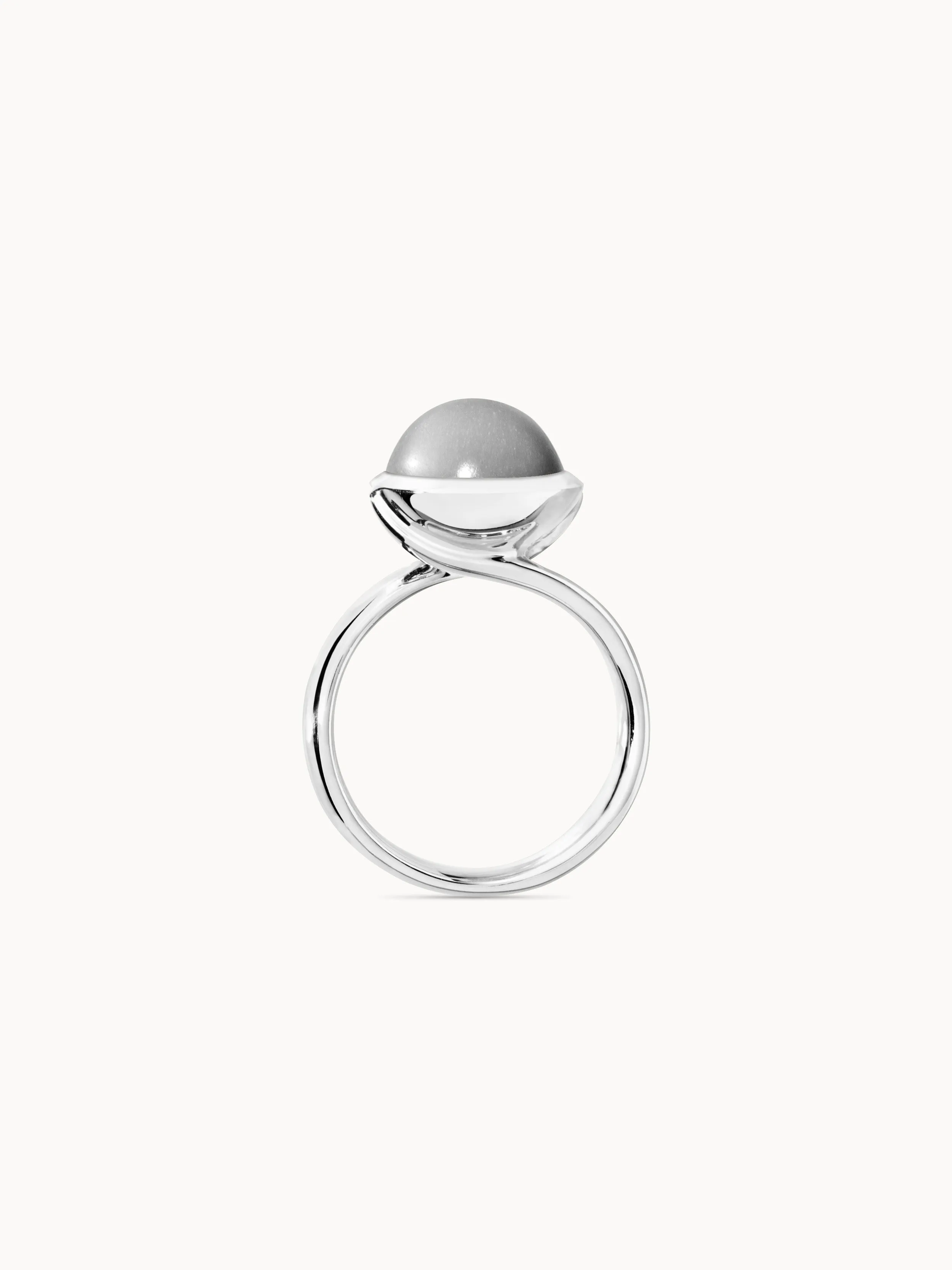 Ring BOUTON large Moonstone grey grey Moonstone