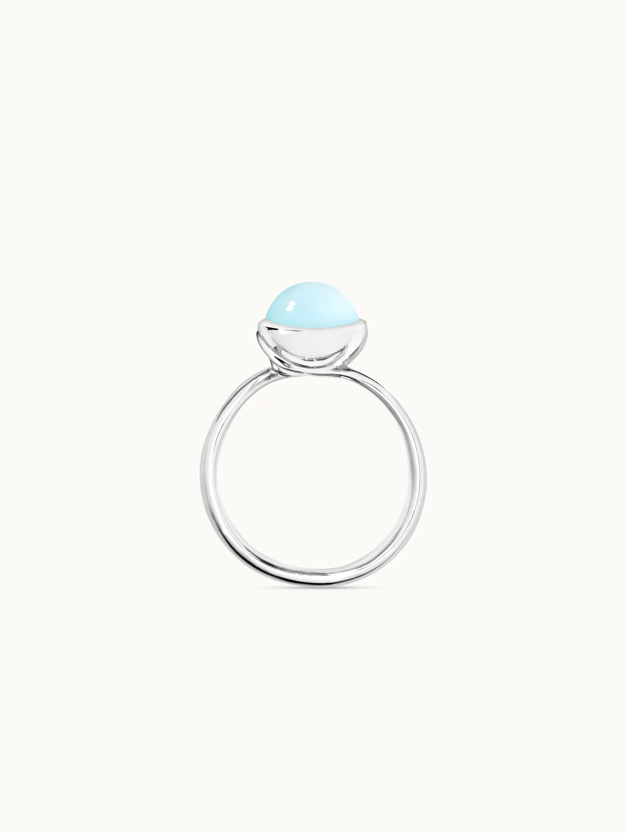 Ring BOUTON small Aqua Chalcedony aqua Chalcedony