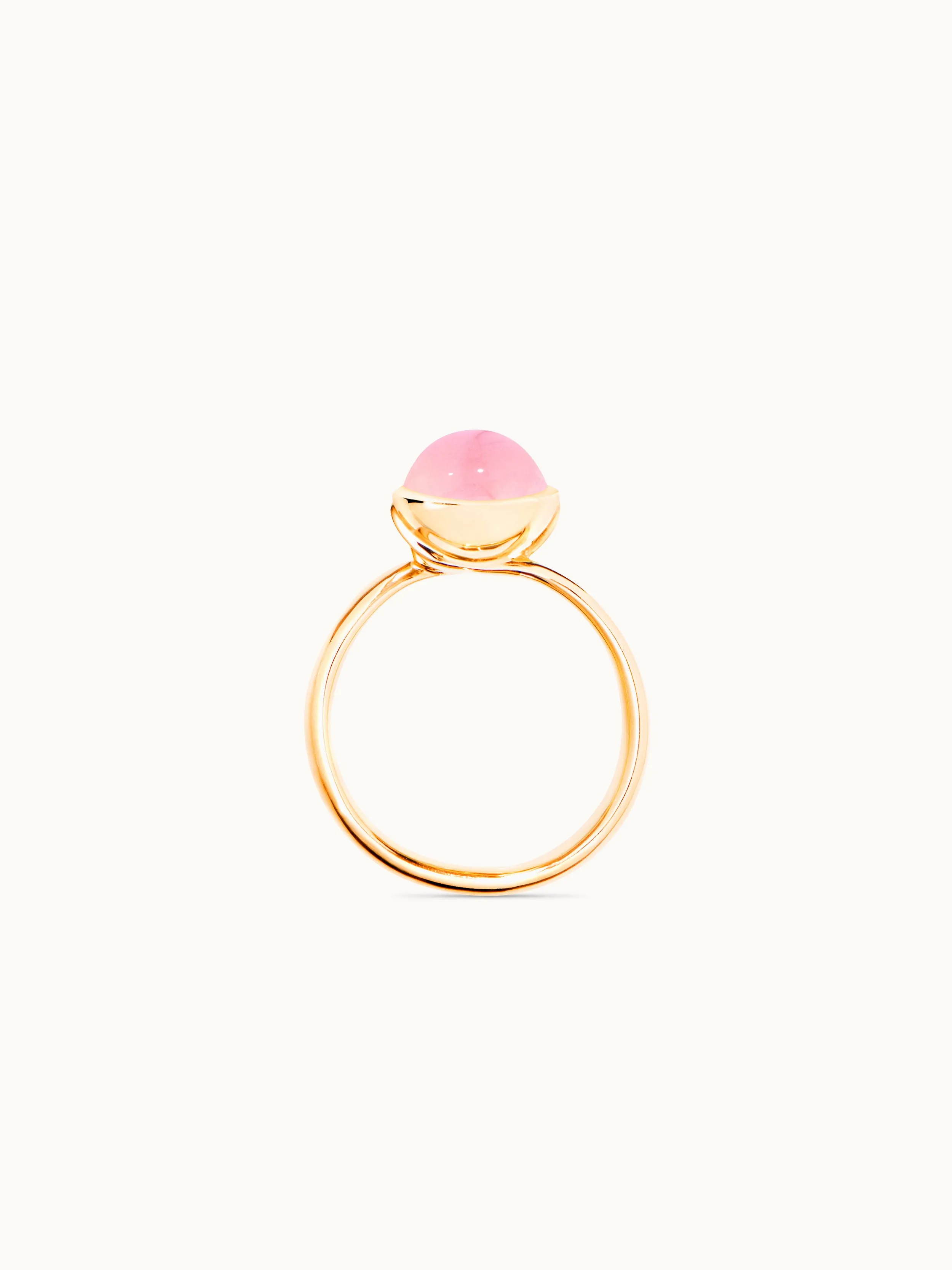 Ring BOUTON small Chalcedony pink pink Chalcedony