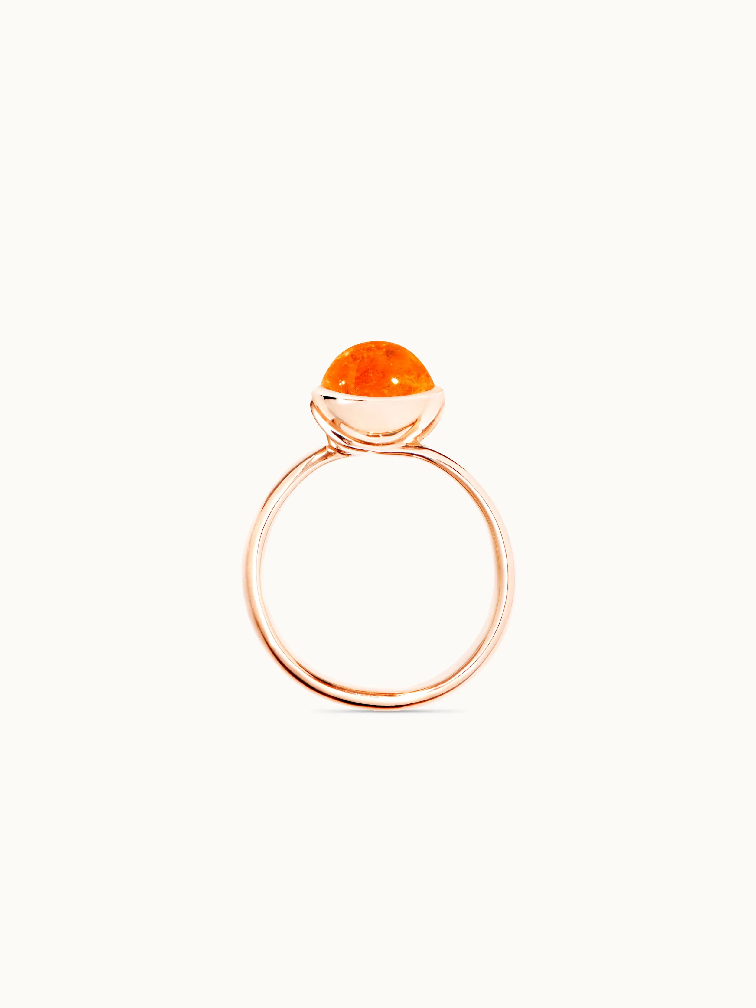 Ring BOUTON small Mandarin Garnet Mandarin Garnet