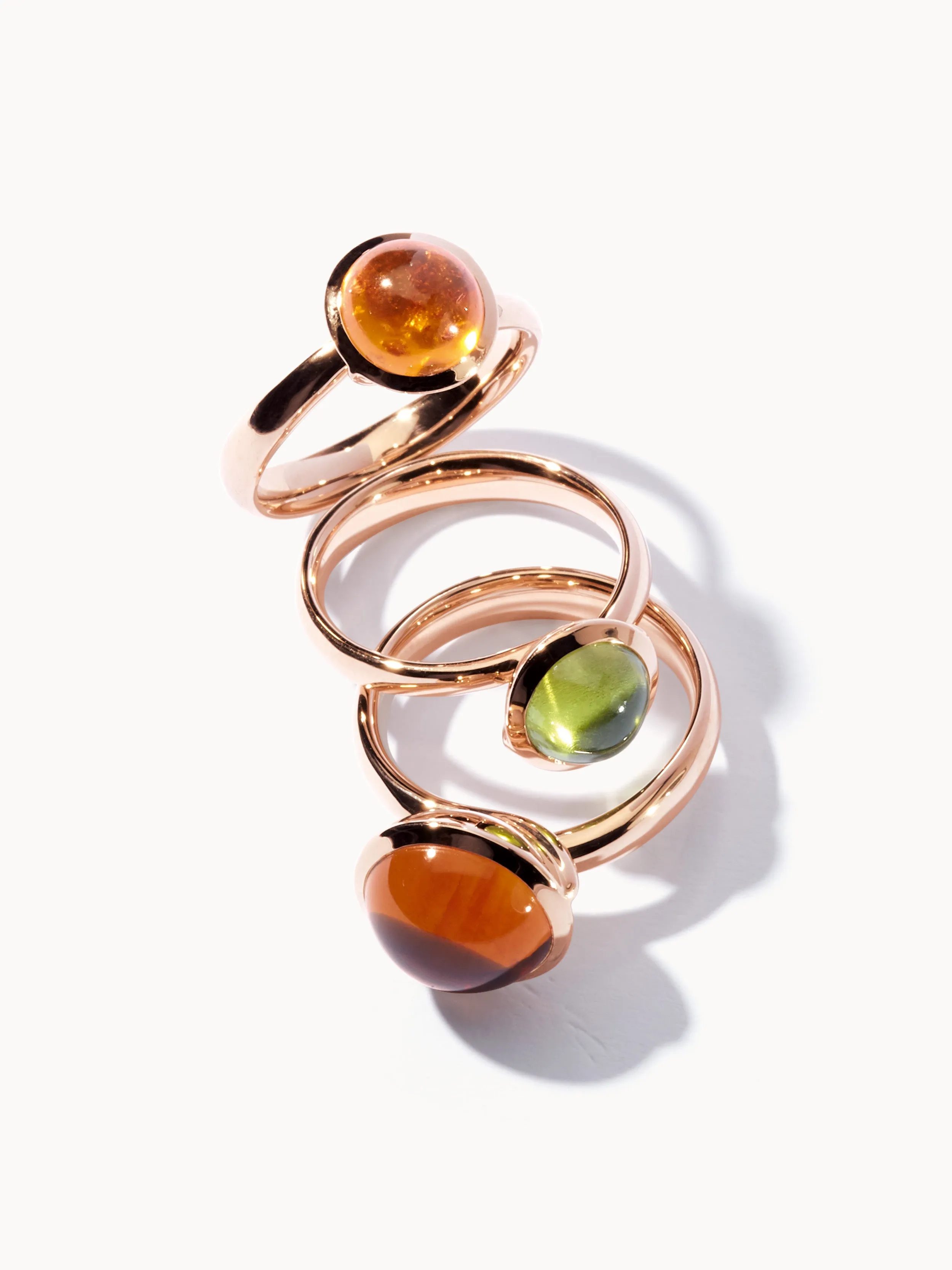 Ring BOUTON small Mandarin Garnet Mandarin Garnet