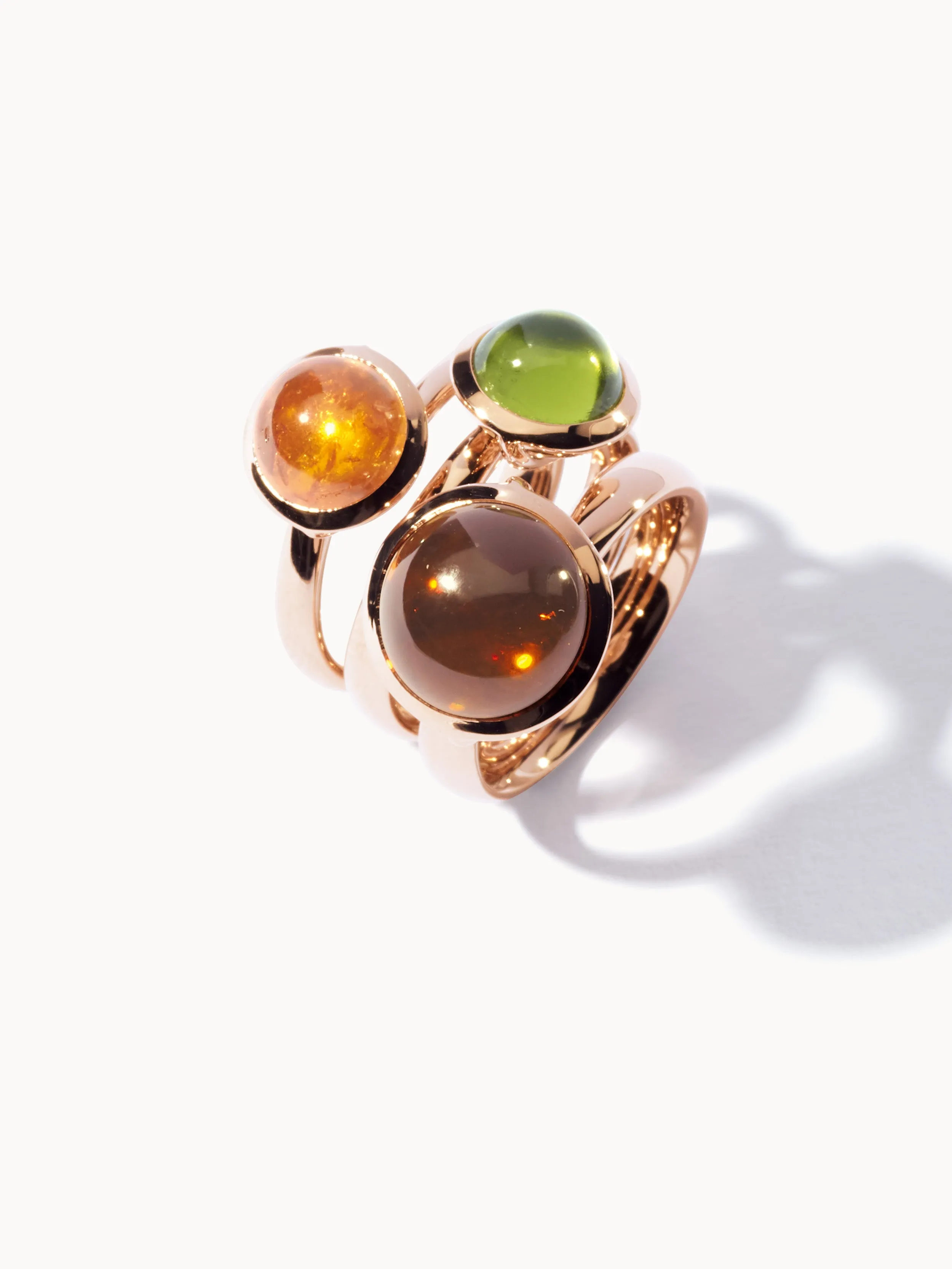 Ring BOUTON small Mandarin Garnet Mandarin Garnet