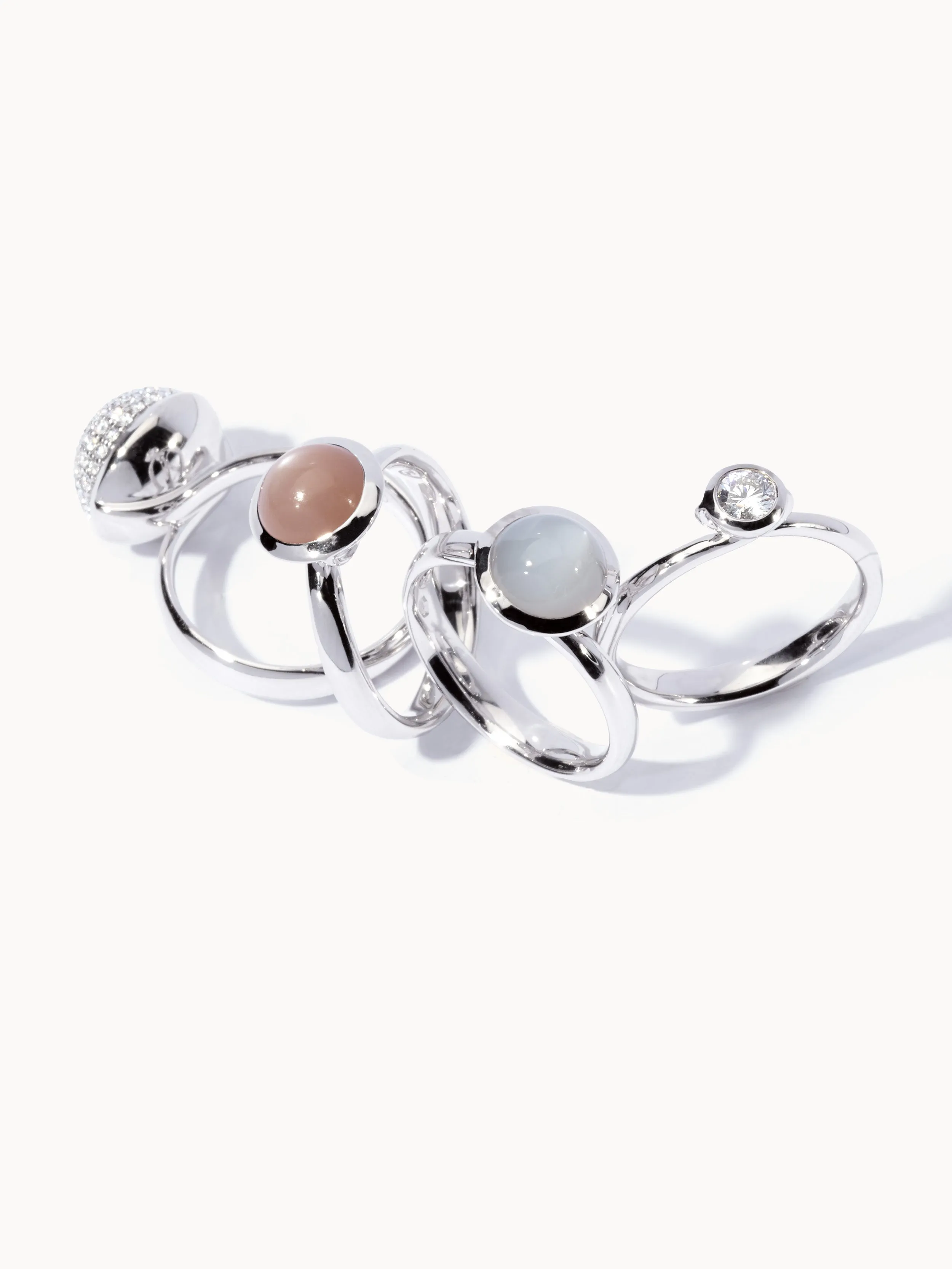 Ring BOUTON small Moonstone brown brown Moonstone
