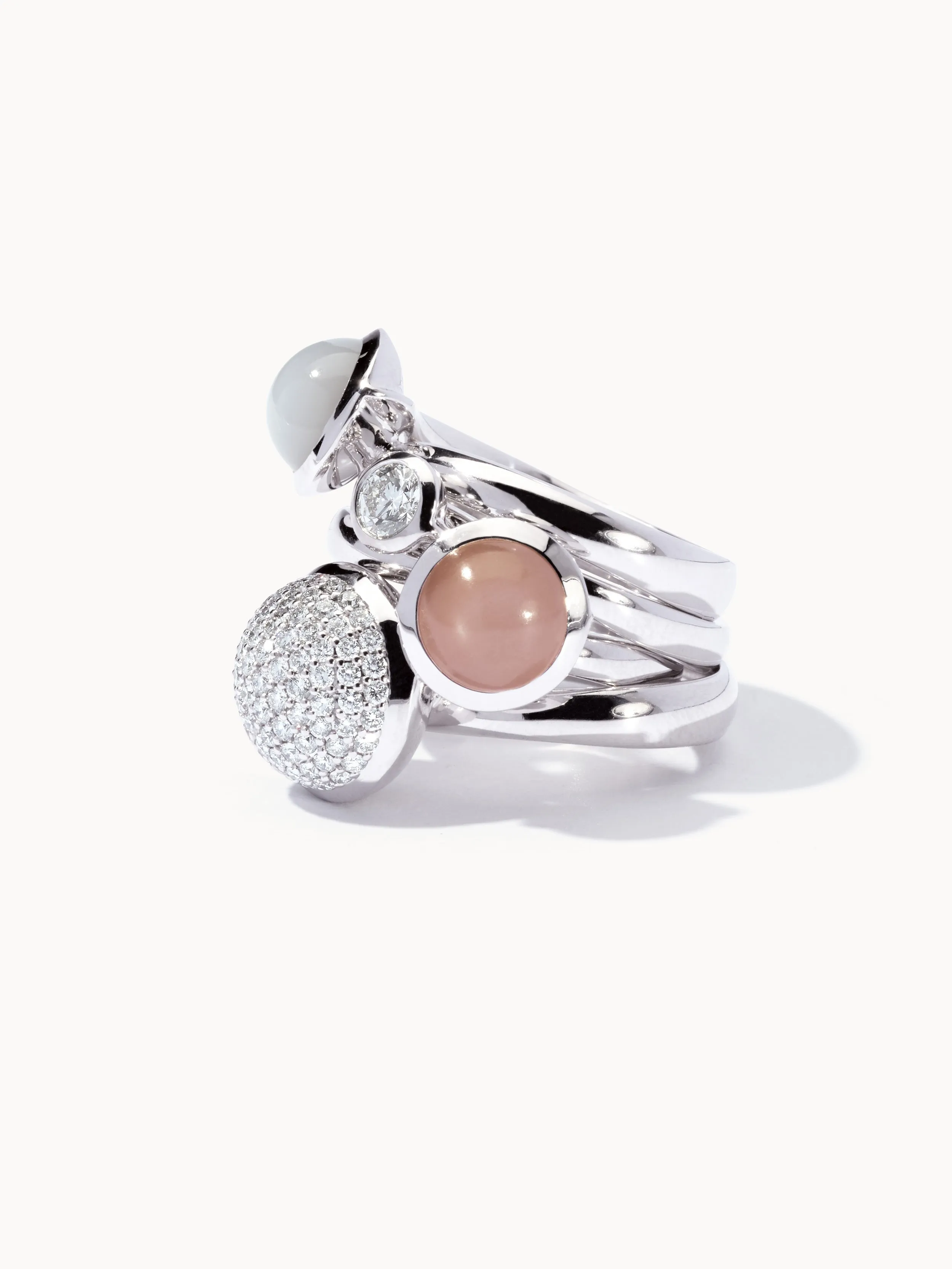 Ring BOUTON small Moonstone brown brown Moonstone