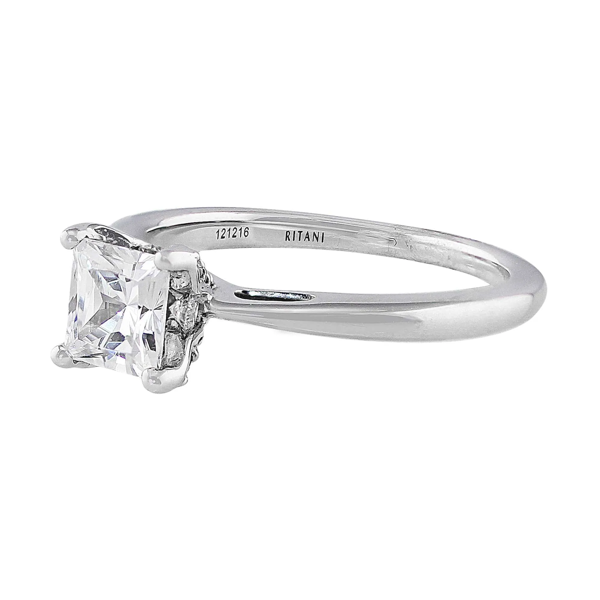Ritani 18k White Gold Diamond Solitaire Ring